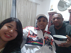 ホストファミリーと一緒に